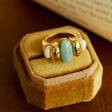 Elegant Azure Amazonite Ring - floysun