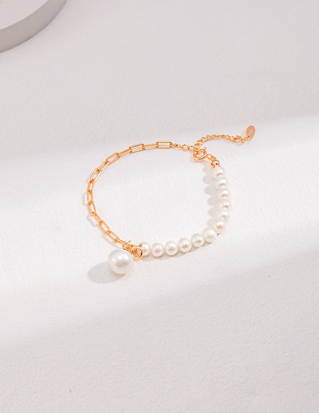 Elegant Baroque Pearl Splice Chain Bracelet - floysun