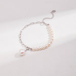 Elegant Baroque Pearl Splice Chain Bracelet - floysun