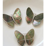 Elegant Gray Mother of Pearl Butterfly Brooch - floysun