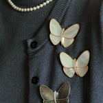 Elegant Gray Mother of Pearl Butterfly Brooch - floysun