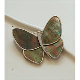 Elegant Gray Mother of Pearl Butterfly Brooch - floysun