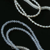 Elegant Long Chunky Chain Splicing Pearl Necklace - Pearl - floysun