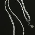 Elegant Long Chunky Chain Splicing Pearl Necklace - Pearl - floysun