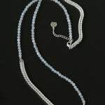 Elegant Long Chunky Chain Splicing Pearl Onyx Necklace - floysun