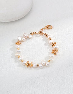 Elegant Mini Gold Beads and Pearls Bracelet - floysun