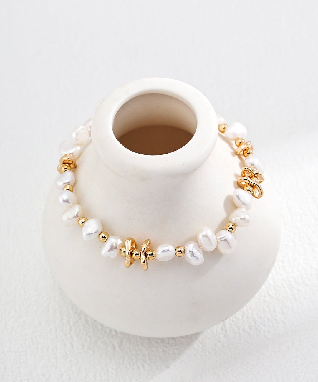 Elegant Mini Gold Beads and Pearls Bracelet - floysun