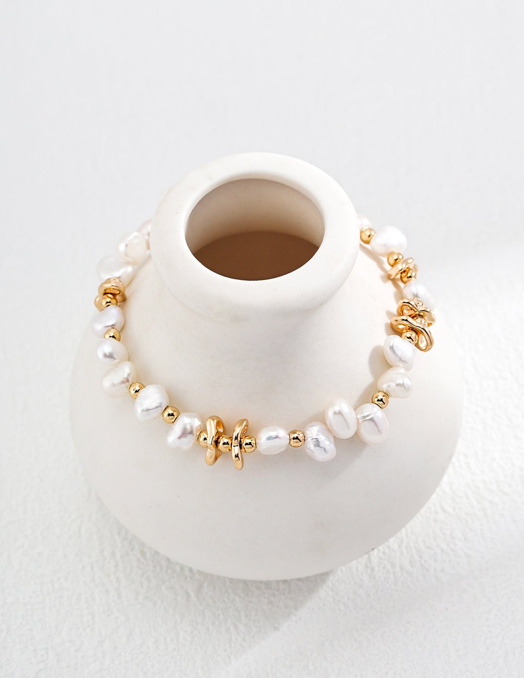 Elegant Mini Gold Beads and Pearls Bracelet - floysun