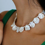 Elegant Natural Baroque Large Petal Pearl Necklaces - floysun