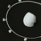 Elegant Natural Silver Beads and Pearl Pendant Necklace - floysun