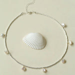 Elegant Natural Silver Beads and Pearl Pendant Necklace - floysun