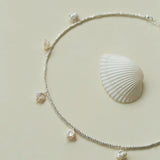 Elegant Natural Silver Beads and Pearl Pendant Necklace - floysun