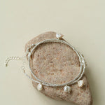 Elegant Natural Silver Beads and Pearl Pendant Necklace - floysun