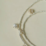 Elegant Natural Silver Beads and Pearl Pendant Necklace - floysun