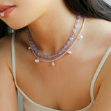 Elegant Natural Silver Beads and Pearl Pendant Necklace - floysun