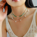 Elegant Natural Silver Beads and Pearl Pendant Necklace - floysun