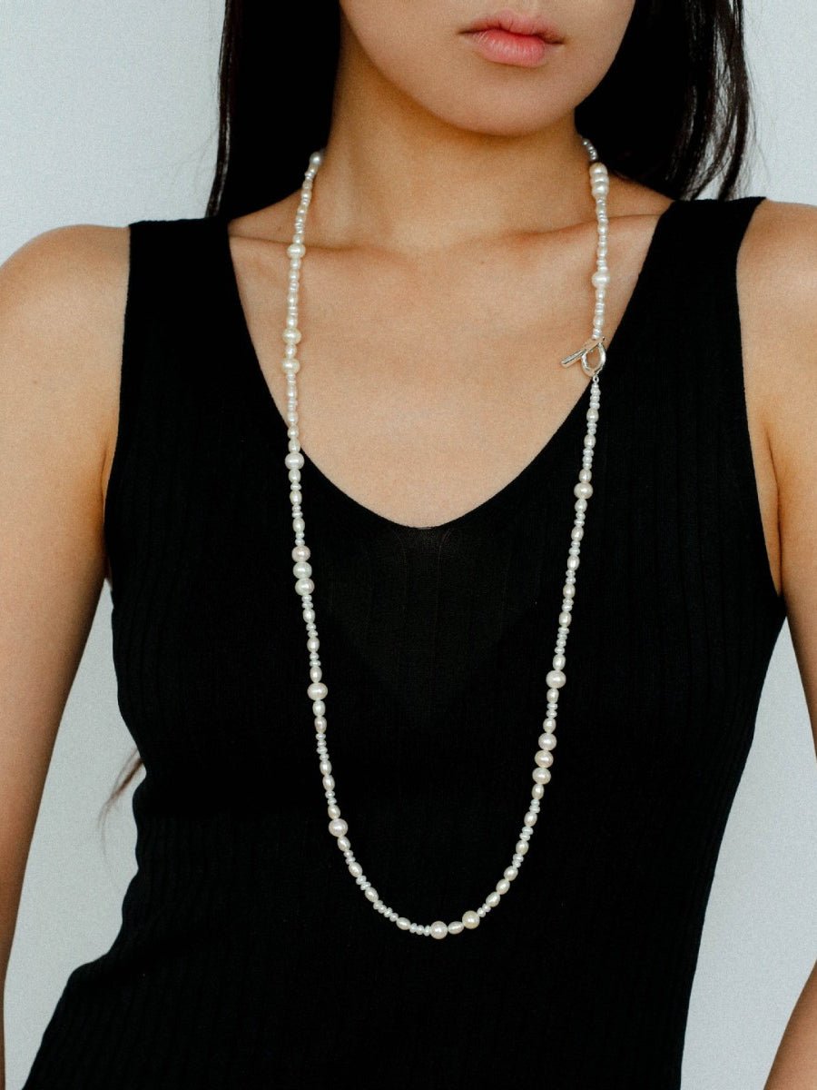 Elegant Ombre Pearl Long Beaded Necklace - floysun