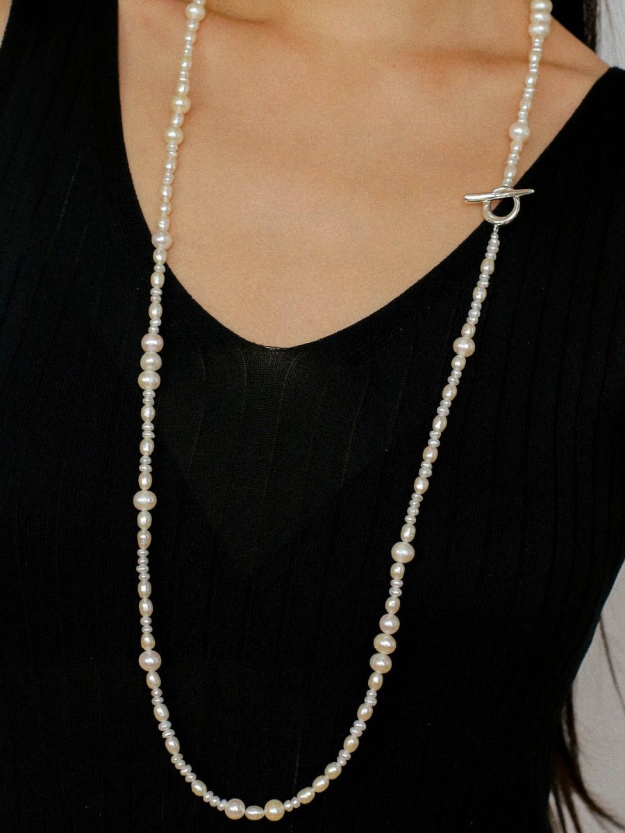 Elegant Ombre Pearl Long Beaded Necklace - floysun