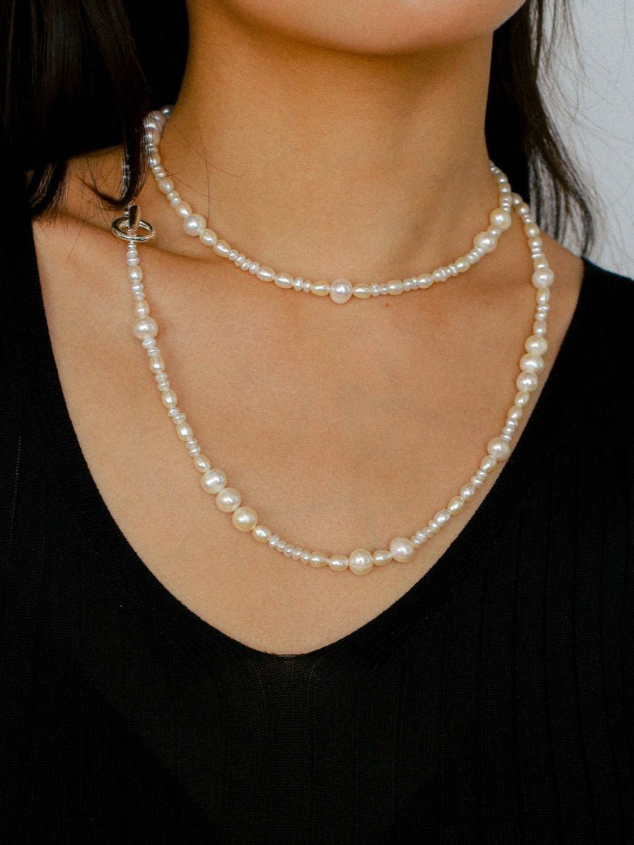 Elegant Ombre Pearl Long Beaded Necklace - floysun