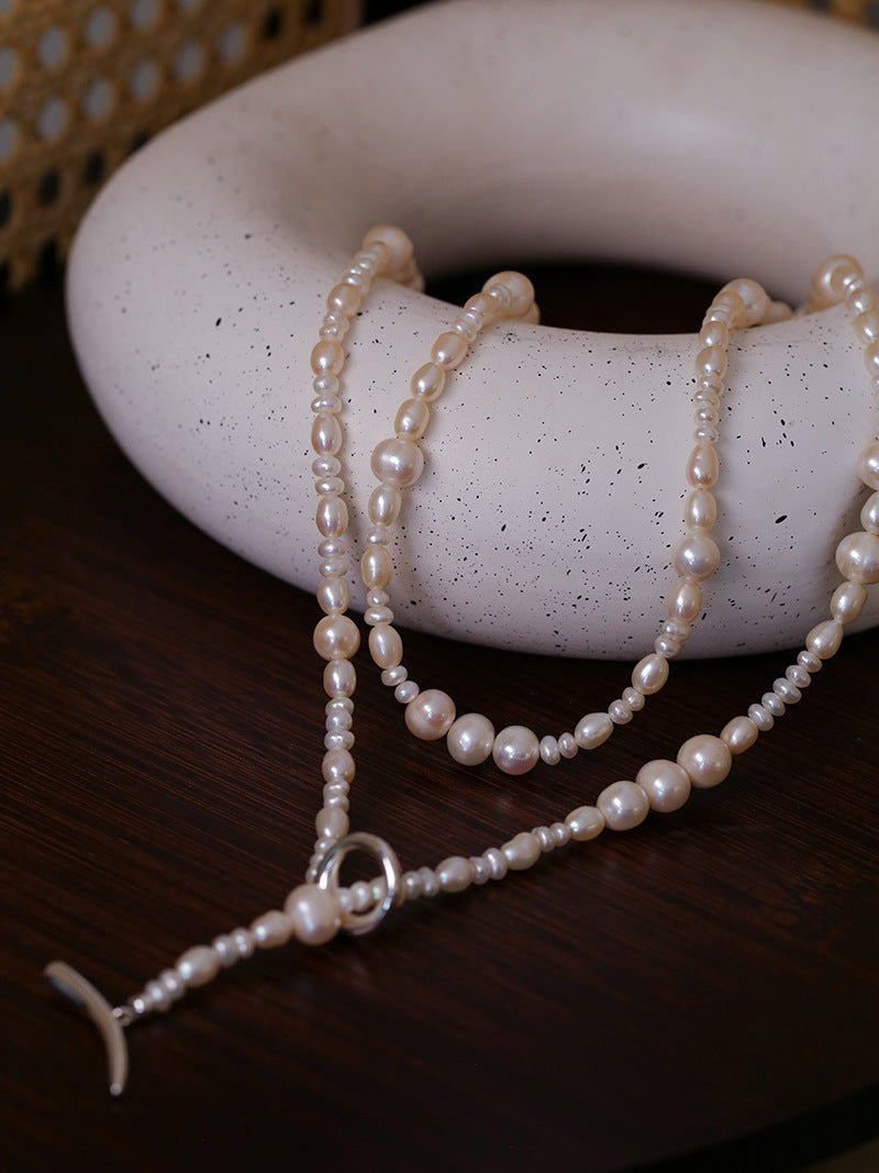 Elegant Ombre Pearl Long Beaded Necklace - floysun