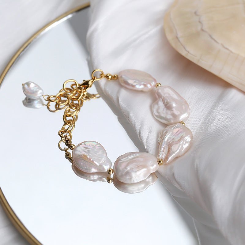 Elegant Rebellion Baroque Pearl Statement Bracelet - floysun