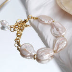 Elegant Rebellion Baroque Pearl Statement Bracelet - floysun