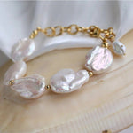 Elegant Rebellion Baroque Pearl Statement Bracelet - floysun