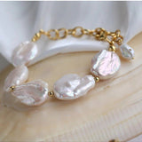 Elegant Rebellion Baroque Pearl Statement Bracelet - floysun