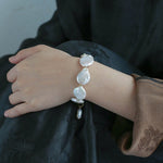 Elegant Rebellion Baroque Pearl Statement Bracelet - floysun