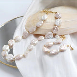 Elegant Rebellion Baroque Pearl Statement Bracelet - floysun