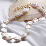 Elegant Rebellion Baroque Pearl Statement Necklace - floysun