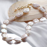 Elegant Rebellion Baroque Pearl Statement Necklace - floysun