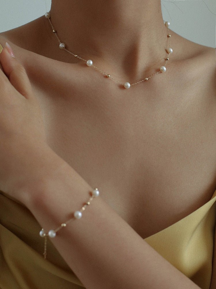 Elegant Stardust Pearl Chain Bracelet - floysun