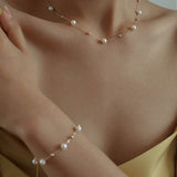 Elegant Stardust Pearl Chain Bracelet - floysun