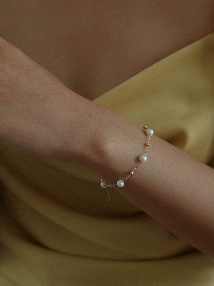 Elegant Stardust Pearl Chain Bracelet - floysun