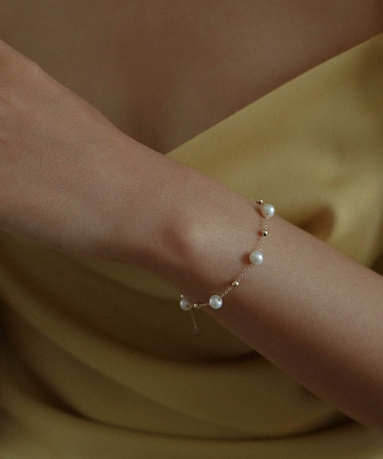 Elegant Stardust Pearl Chain Bracelet - floysun