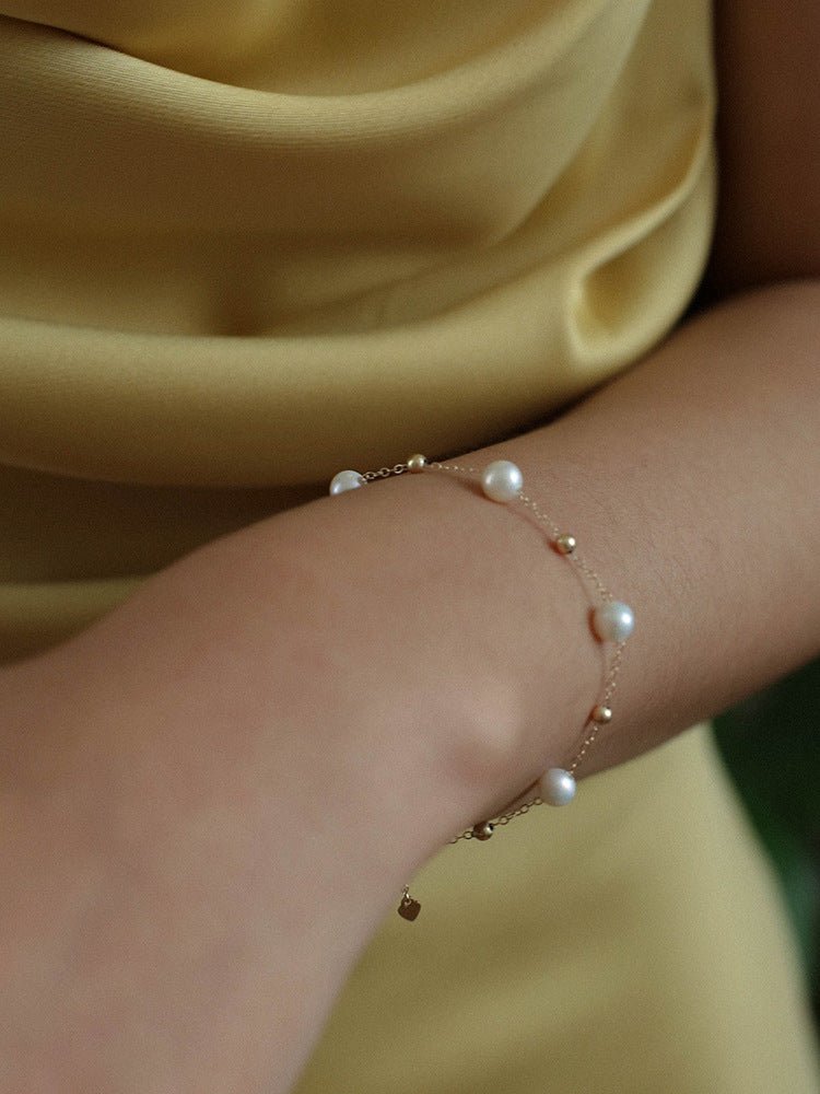 Elegant Stardust Pearl Chain Bracelet - floysun