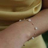 Elegant Stardust Pearl Chain Bracelet - floysun