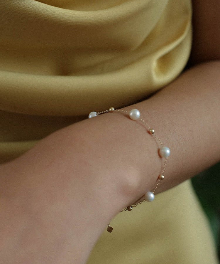 Elegant Stardust Pearl Chain Bracelet - floysun