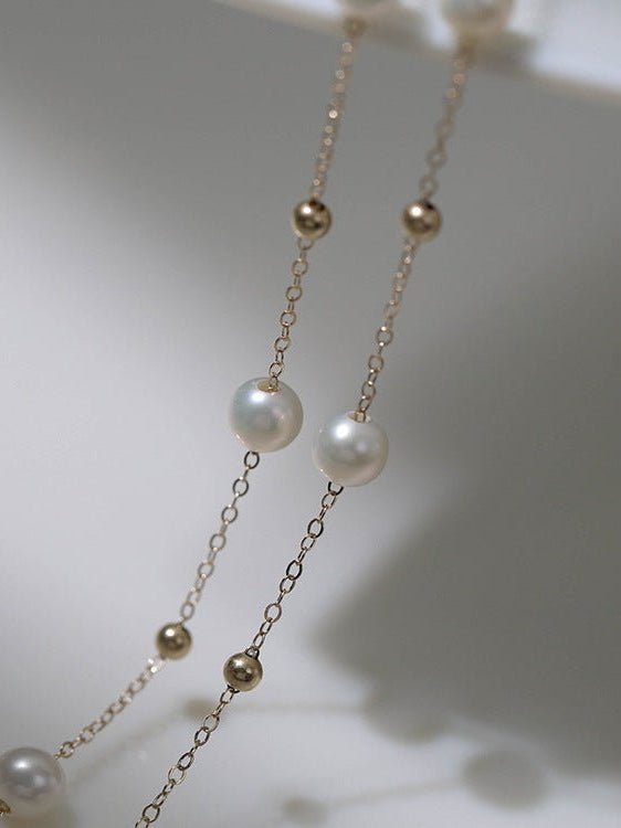 Elegant Stardust Pearl Chain Necklace - floysun