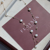 Elegant Stardust Pearl Chain Necklace - floysun