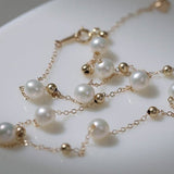 Elegant Stardust Pearl Chain Necklace - floysun