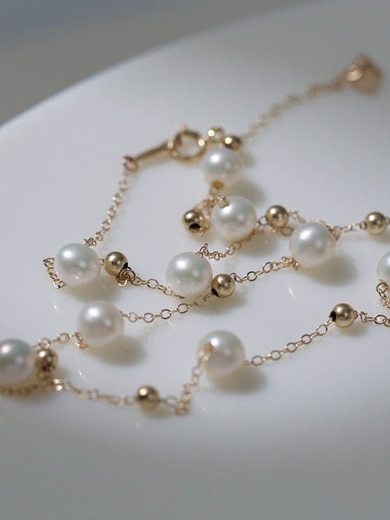 Elegant Stardust Pearl Chain Necklace - floysun