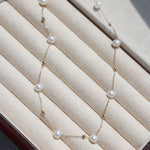 Elegant Stardust Pearl Chain Necklace - floysun