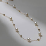 Elegant Stardust Pearl Chain Necklace - floysun