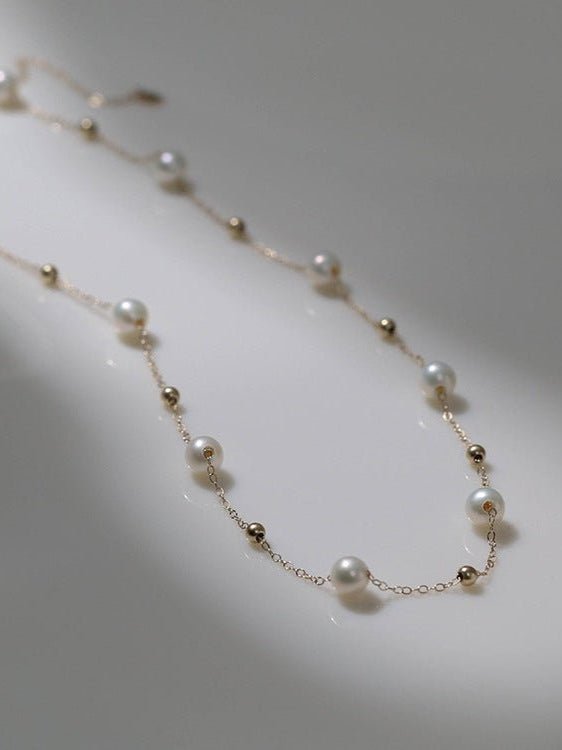 Elegant Stardust Pearl Chain Necklace - floysun