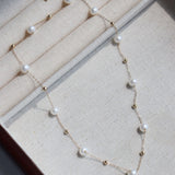 Elegant Stardust Pearl Chain Necklace - floysun