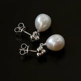 Elegant Sterling Silver Pearl Earrings - floysun