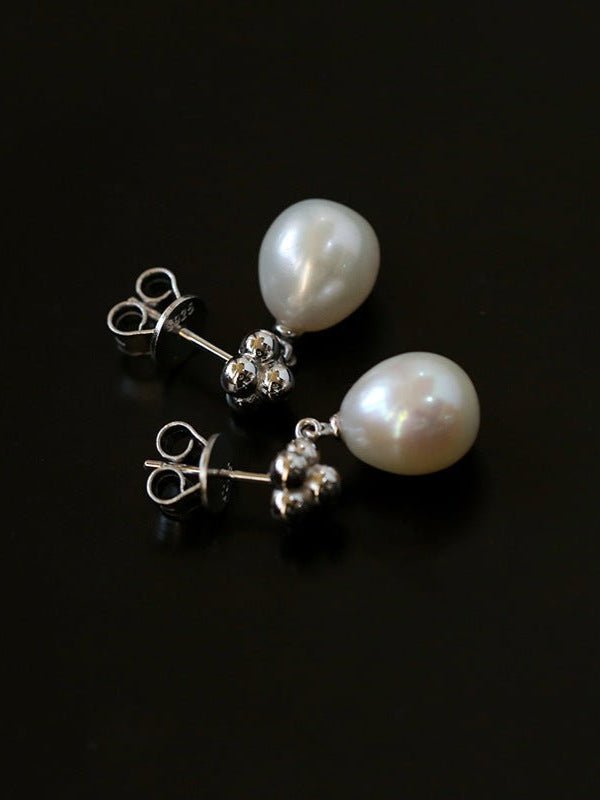 Elegant Sterling Silver Pearl Earrings - floysun