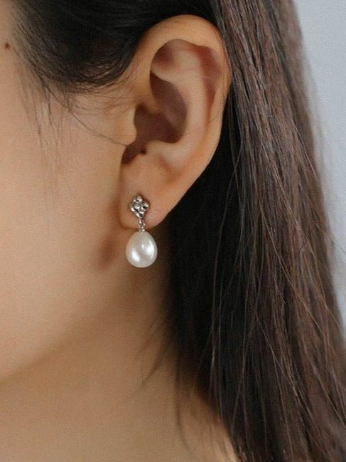 Elegant Sterling Silver Pearl Earrings - floysun